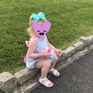 Beautiful floral bubble romper, 2T